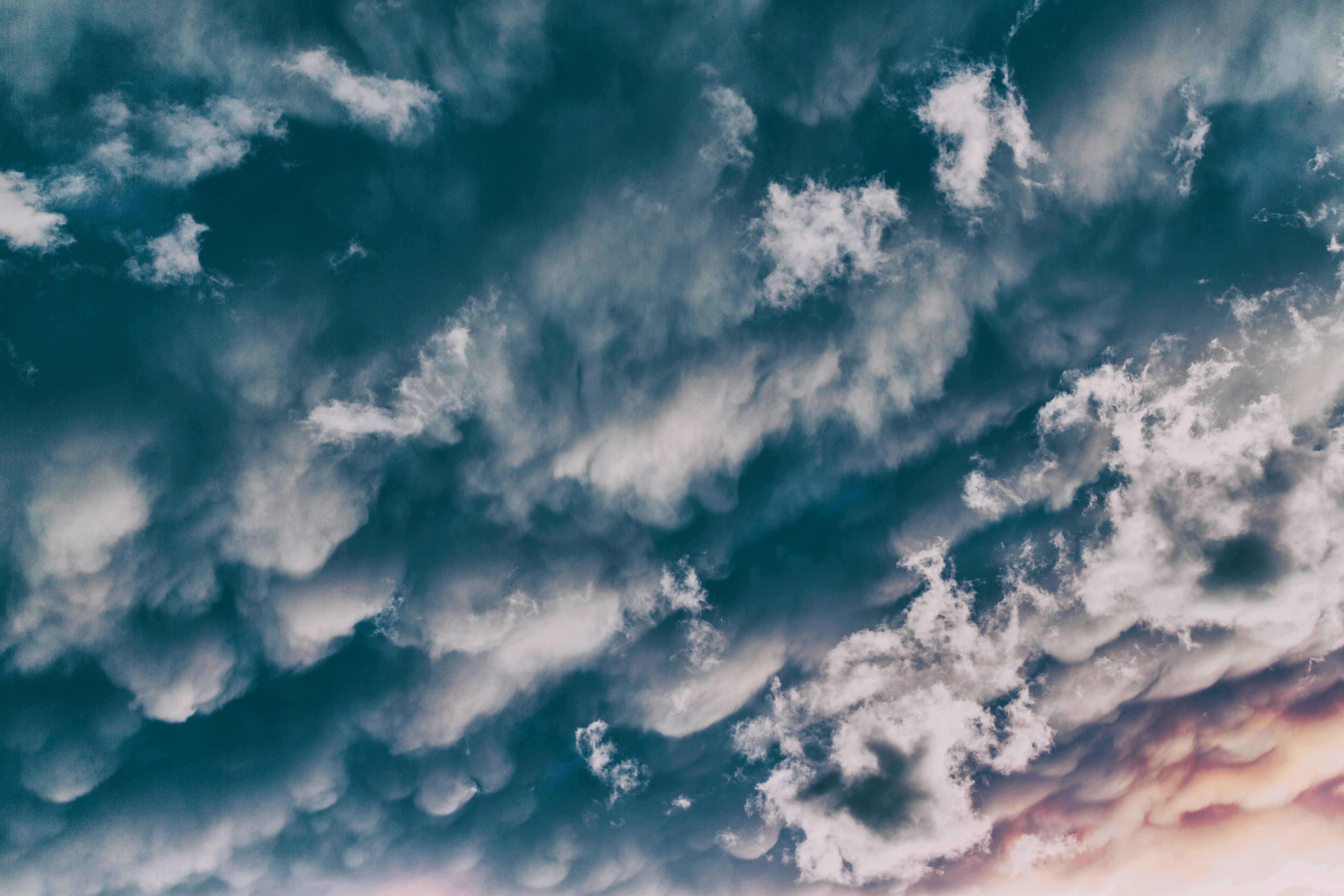 white clouds and blue sky